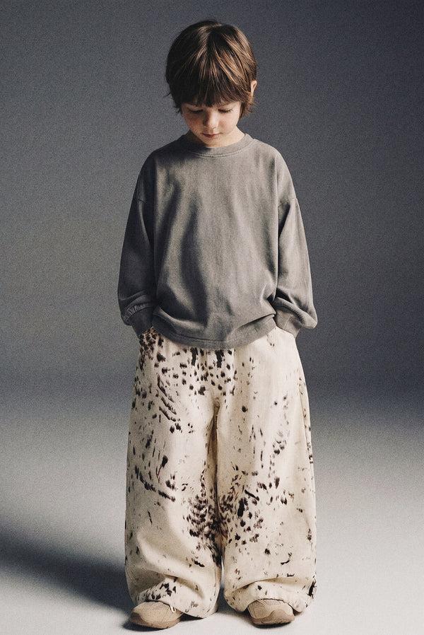 simonett Kids - Wide Leg Spotted Animal Print Denim