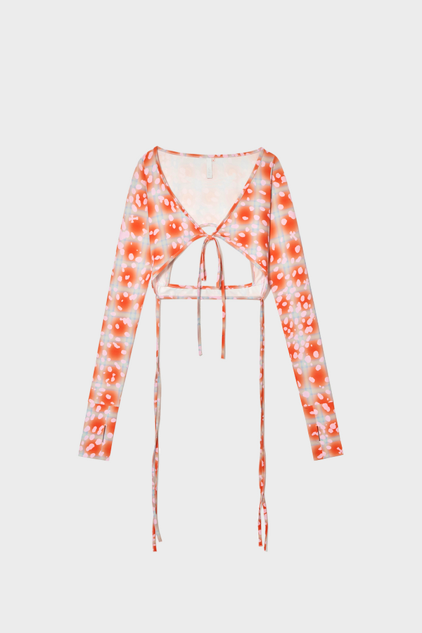 simonett Kijun - Crop Tie Cardigan - Pink