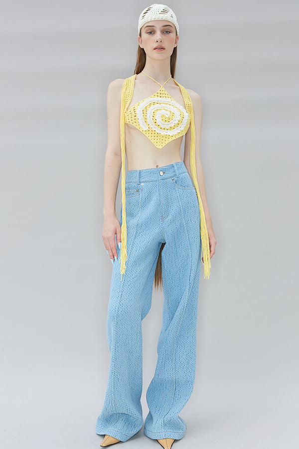 simonett Kijun - Spiral Crochet Top - Yellow