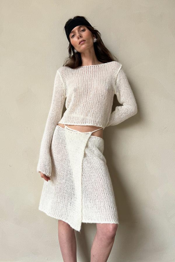 Simonett Knit Wrap Skirt - Gray