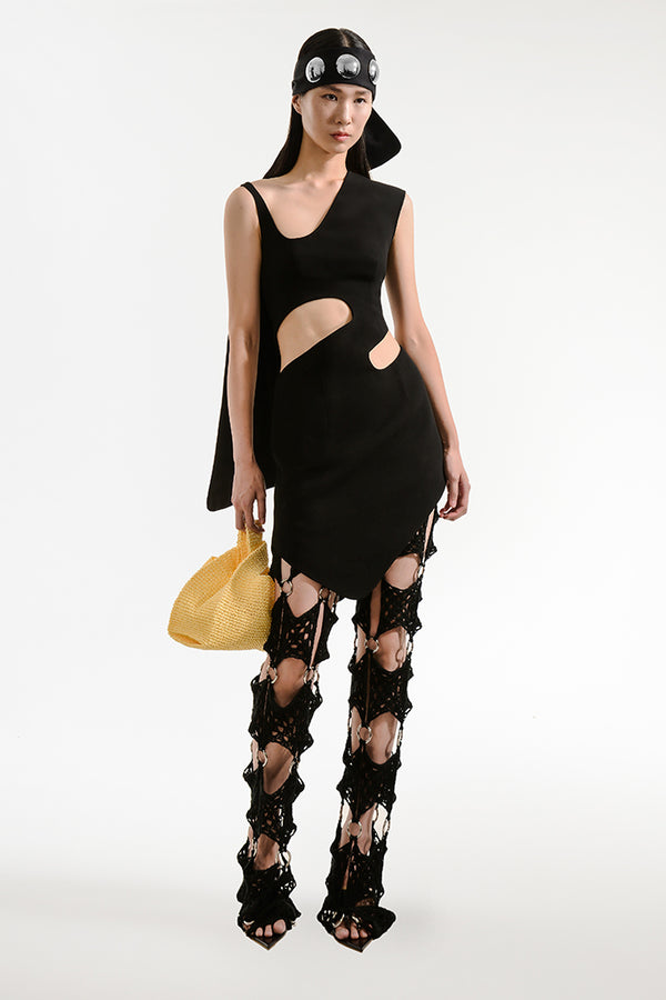 Simonett Lado Bokuchava - Crochet Pants - Black