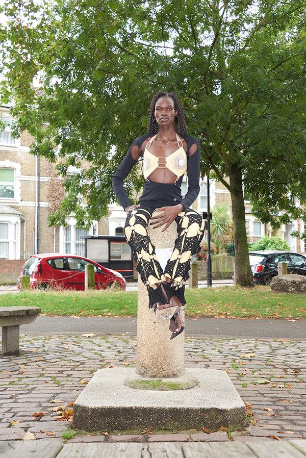 Simonett Lado Bokuchava - Crochet Pants - Black