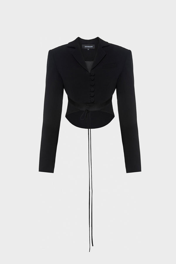 simonett Lado Bokuchava - Cropped Wrap Blazer - Black