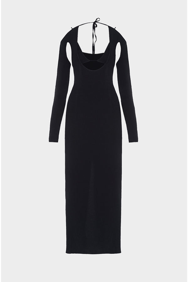 Simonett Lado Bokuchava - Cut Out Midi Dress - Black