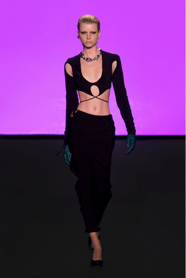 Simonett Lado Bokuchava - Cut Out Wrap Top - Black