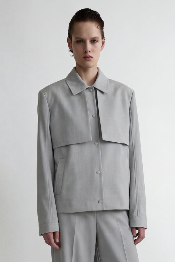 simonett Layered-Panel Tailored Jacket - Gray