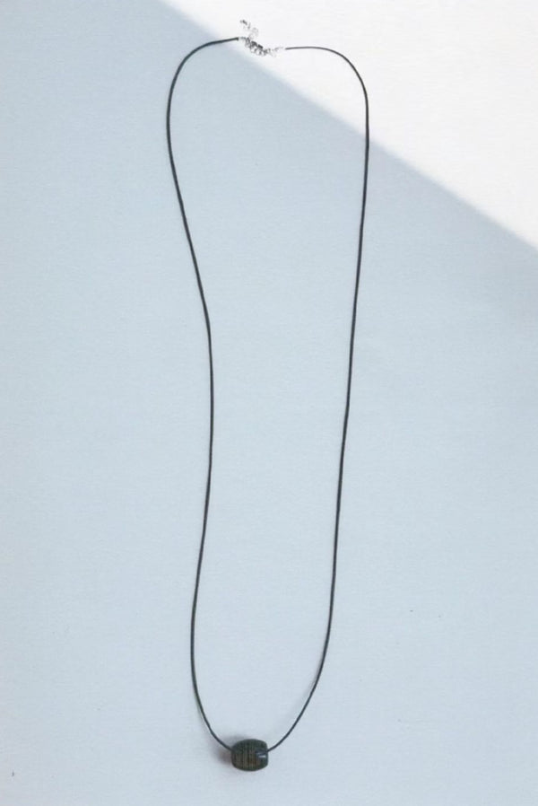 simonett Layered Wood Bean Pendant Necklace