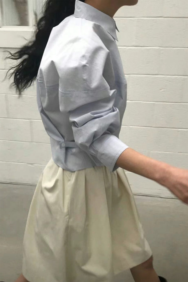 Simonett Lightweight Collared Blouse - Light Blue