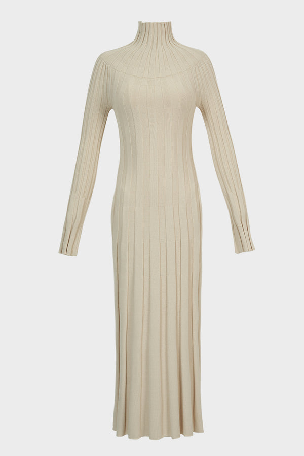 Simonett Line Knit Dress - Beige