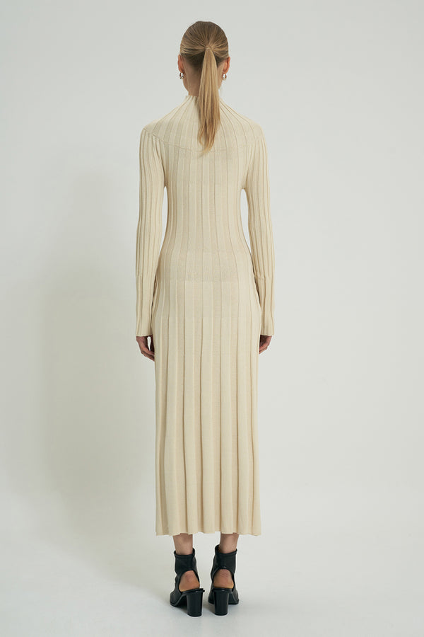 Simonett Line Knit Dress - Beige