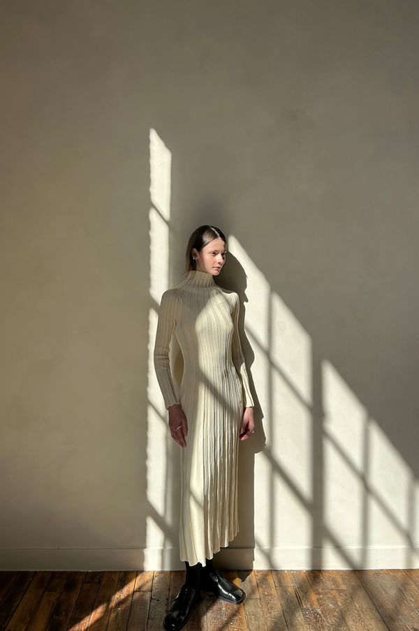 simonett Line Knit Dress - Beige