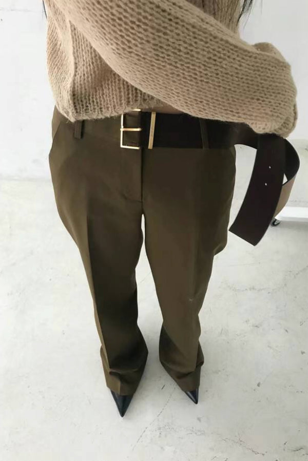 Simonett Low Rider Trousers - Dark Khaki