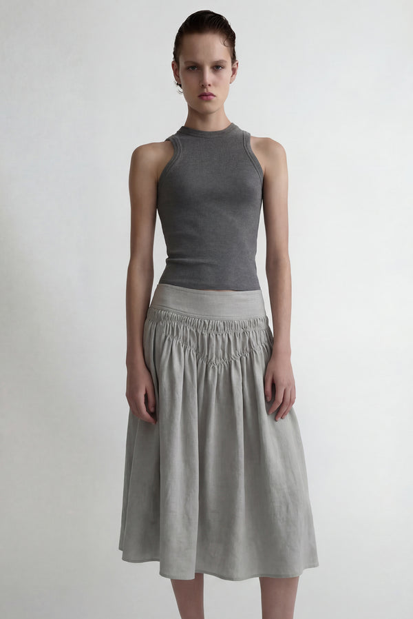 simonett Midi Skirt With Smocking Detail