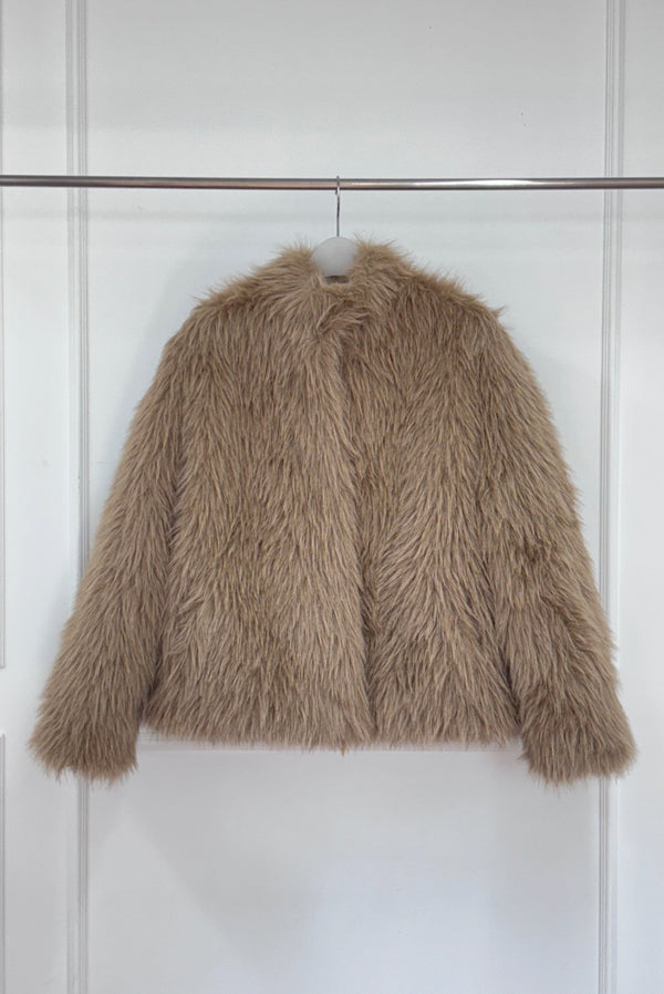 Simonett Minky Fur Coat - Camel