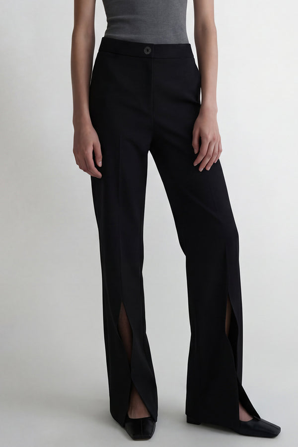 simonett Open Stitch Pleated Pant - Black