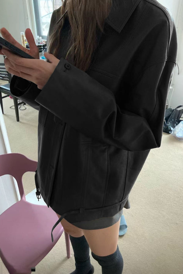 Simonett Oversized Leather Jacket