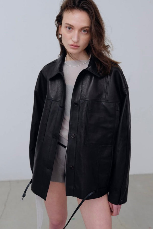 simonett Oversized Leather Jacket