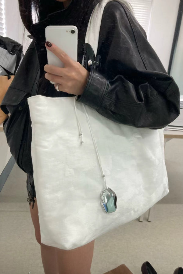 Simonett Oversized Padded White Tote Bag