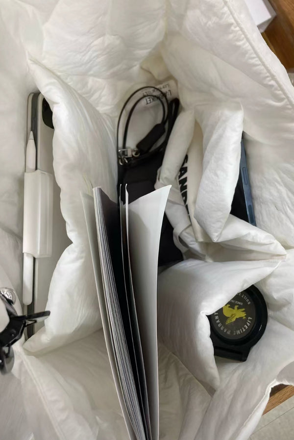 Simonett Oversized Padded White Tote Bag