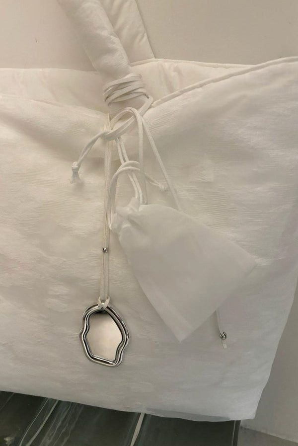 simonett Oversized Padded White Tote Bag