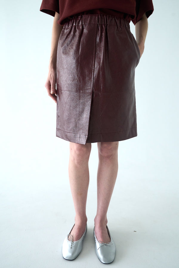 Simonett Patent Pencil Skirt - Wine