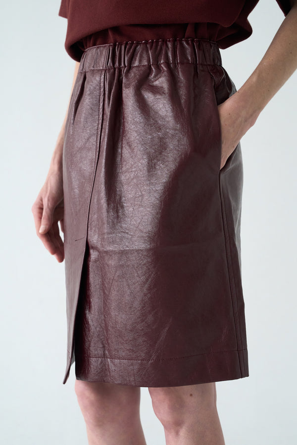 simonett Patent Pencil Skirt - Wine