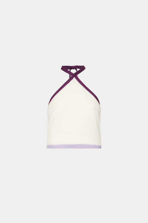 simonett Saks Potts - Sia Top - Ivory/Purple