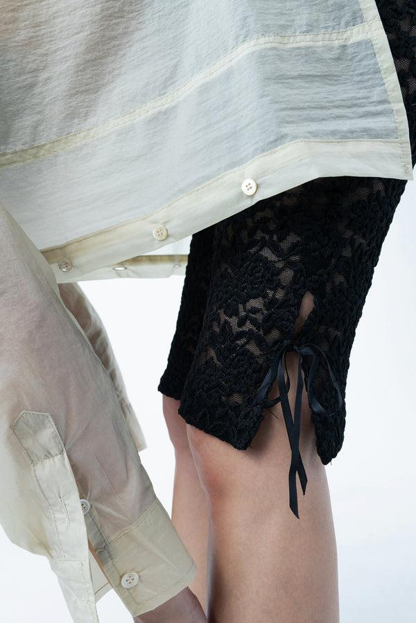 Simonett Sheer Button Up Blouse With Pocket - Beige