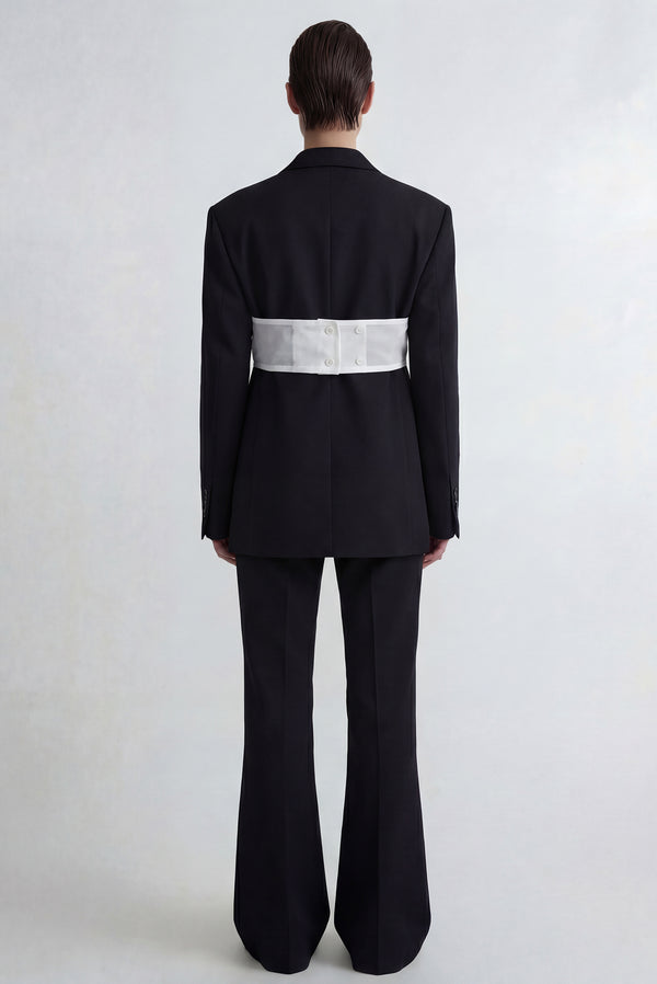 Simonett Sheer Layering Halter Bustier - White