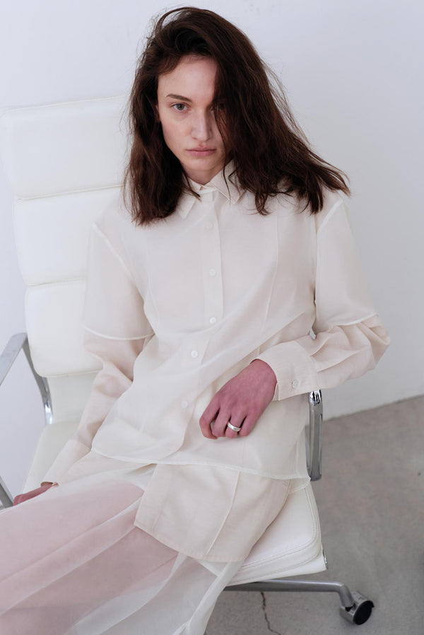 simonett Sheer Short Sleeve Top - White