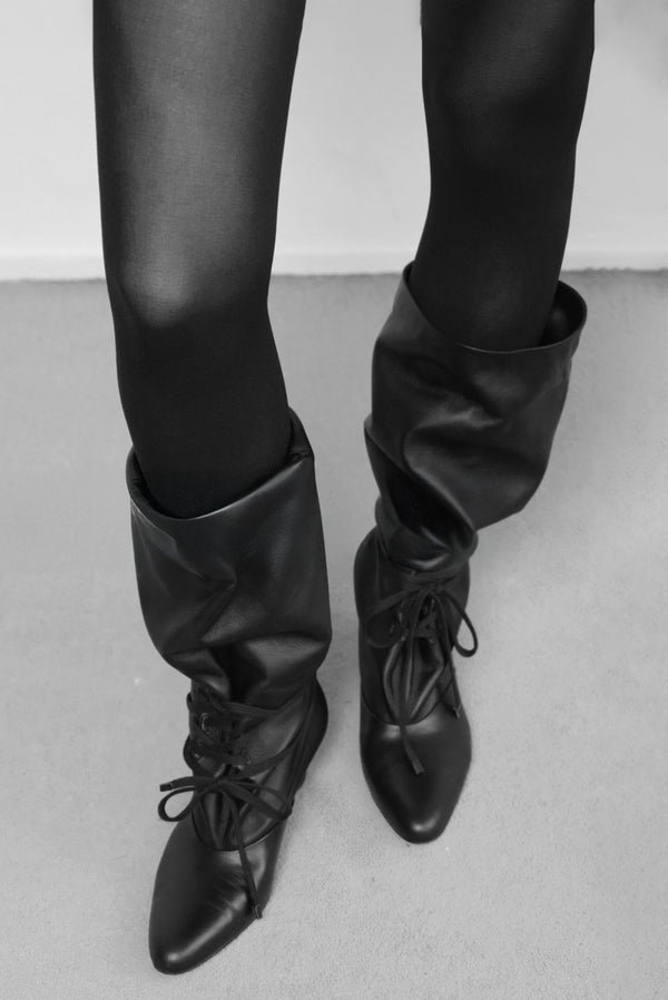 simonett Slouch Leather Lace Up Boots