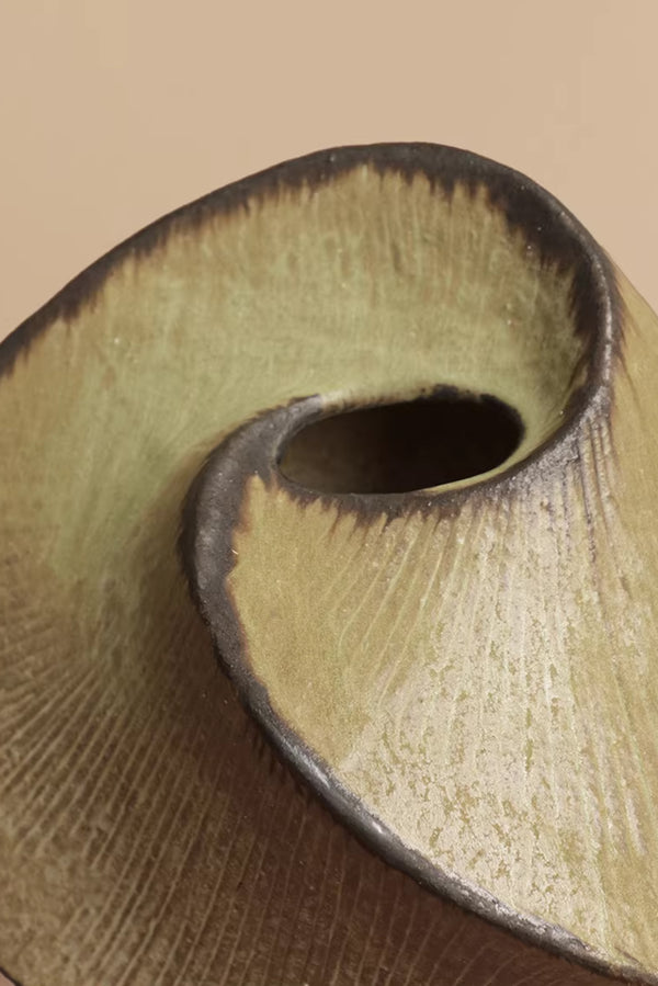 Simonett Spiral Vase - Chartreuse