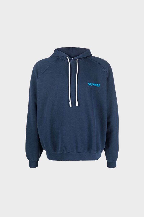 simonett Sunnei - Mini logo Azure Hoodie - Blue