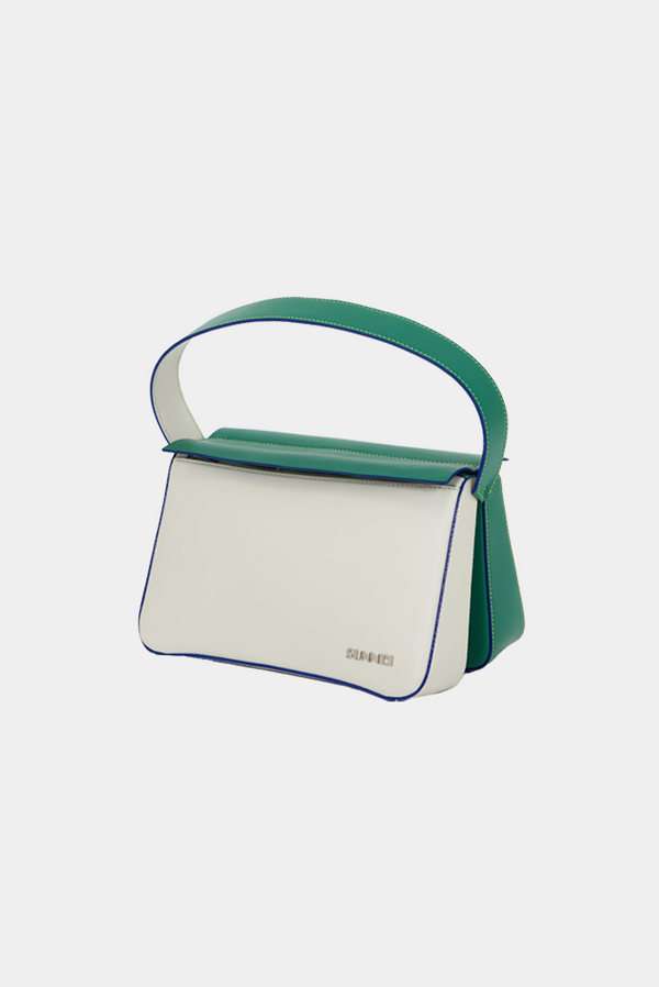 simonett Sunnei - Peso Leather Bag - Green/White