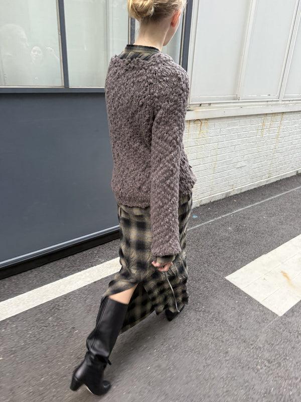 Simonett Textured Bubbled Knit - Charcoal