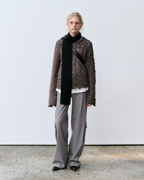 Simonett Textured Bubbled Knit - Charcoal