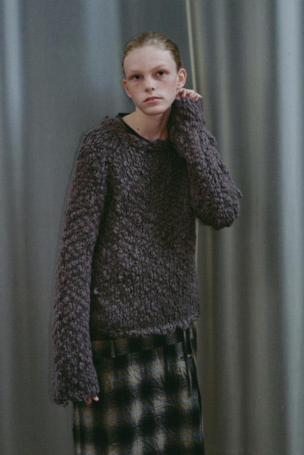 simonett Textured Bubbled Knit - Charcoal