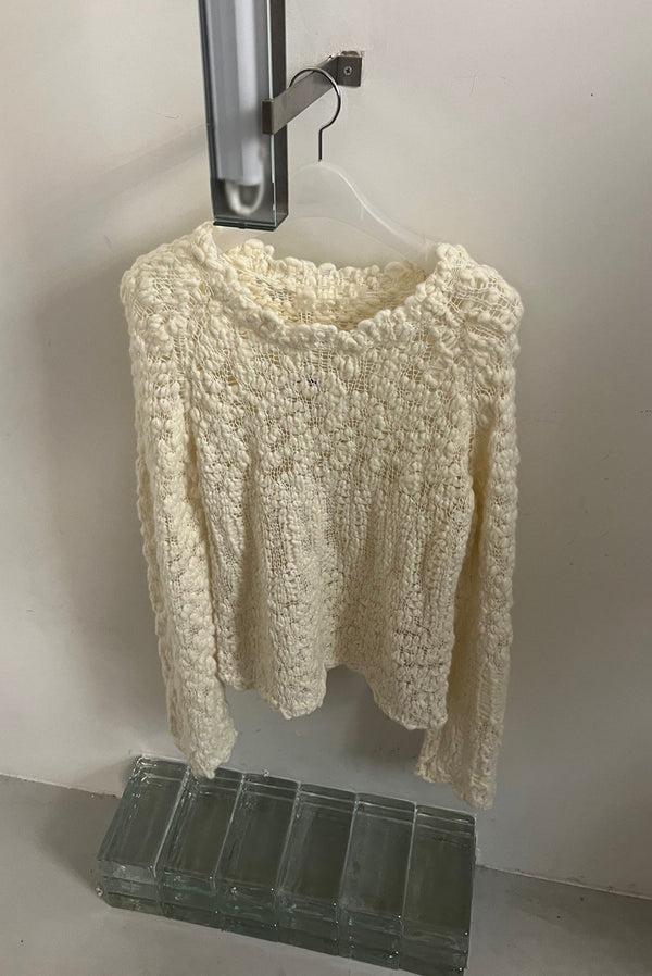 Simonett Textured Bubbled Knit - White