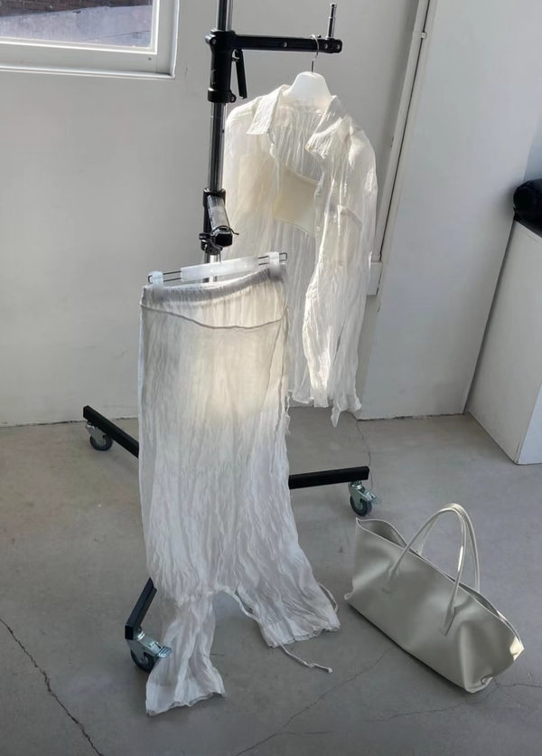 Simonett Textured Translucent Blouse