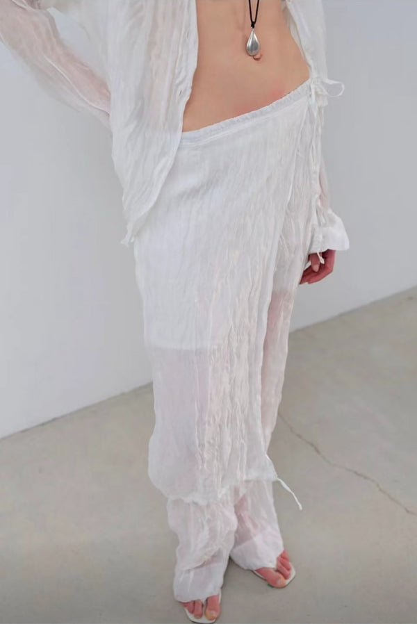 Simonett Textured Translucent Overlay Trouser