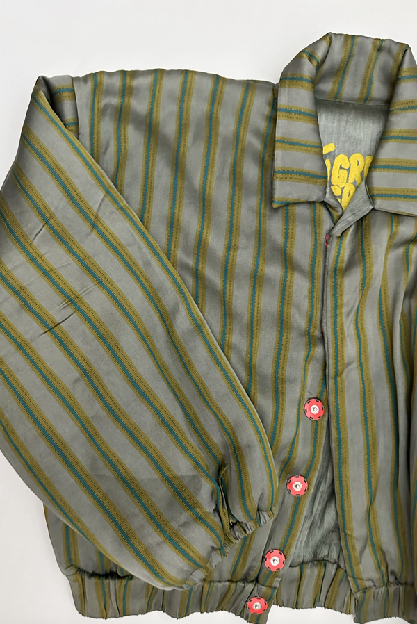 Simonett Tigra Tigra - Striped Aviator Puff Jacket