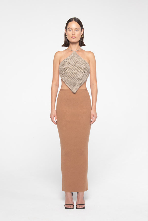 Simonett Veceur - Knitted Halterneck Top - Beige