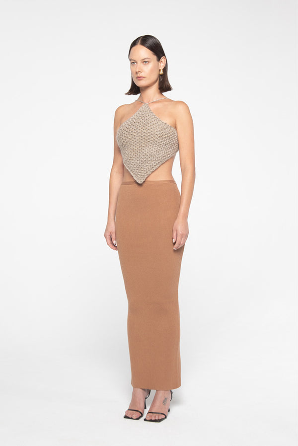 Simonett Veceur - Knitted Halterneck Top - Beige