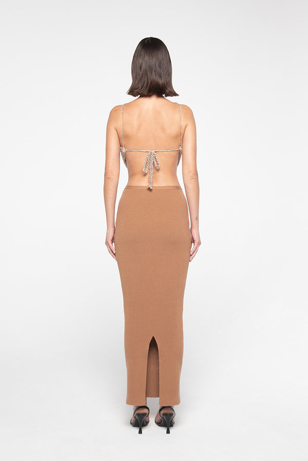 Simonett Veceur - Knitted Halterneck Top - Beige