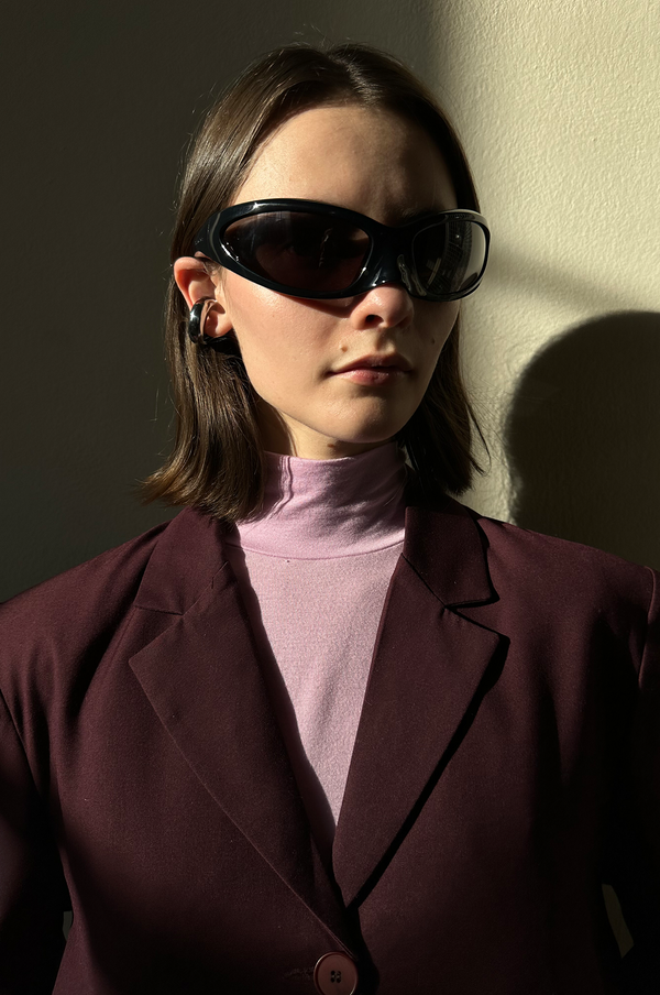 Simonett Waist Cutout Blazer - Burgundy