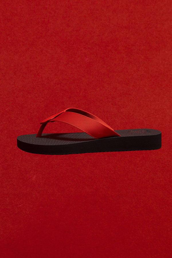 simonett Woven Thong Strap Flip Flops - Red