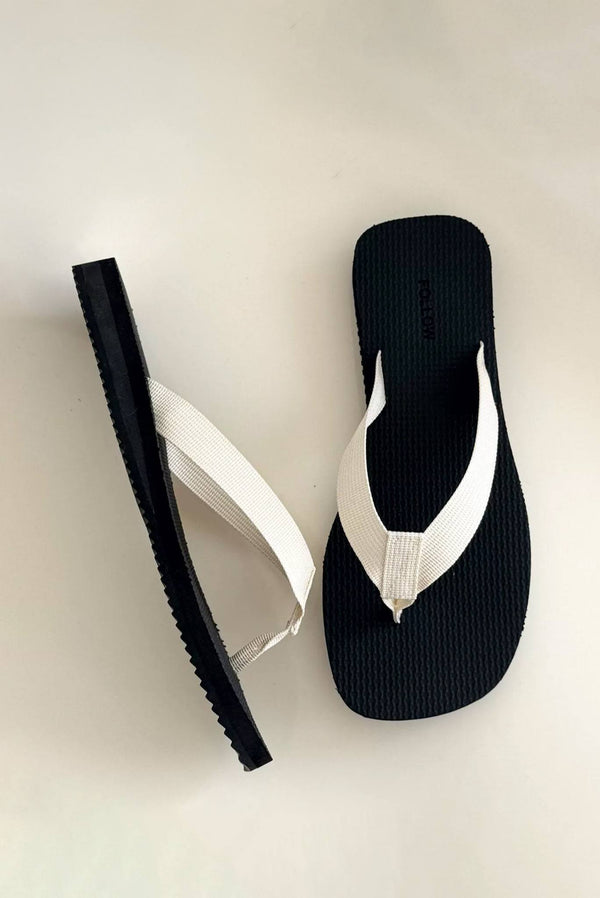 Simonett Woven Thong Strap Flip Flops - White
