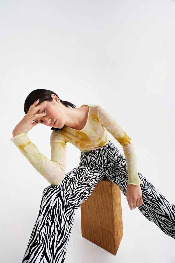 simonett Zebra Leather Pants