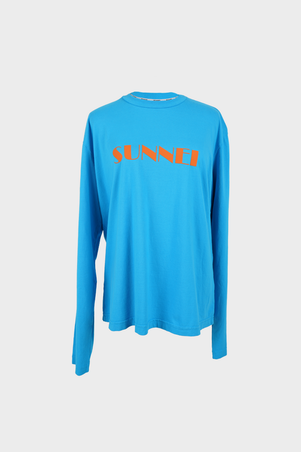 simonett Sunnei - Big Logo Orange Classic Longsleeve - Azure