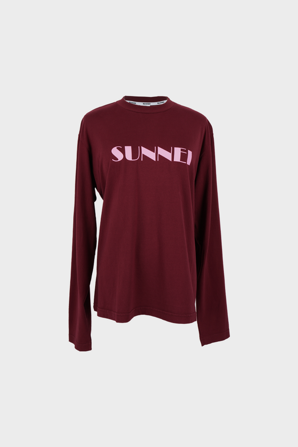 simonett Sunnei - Big Logo Pink Classic Longsleeve - Aubergine